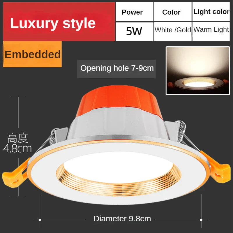 LED Downlight Ceiling Spotlights 5/10/15/25W for Indoor Kitchen Lighting