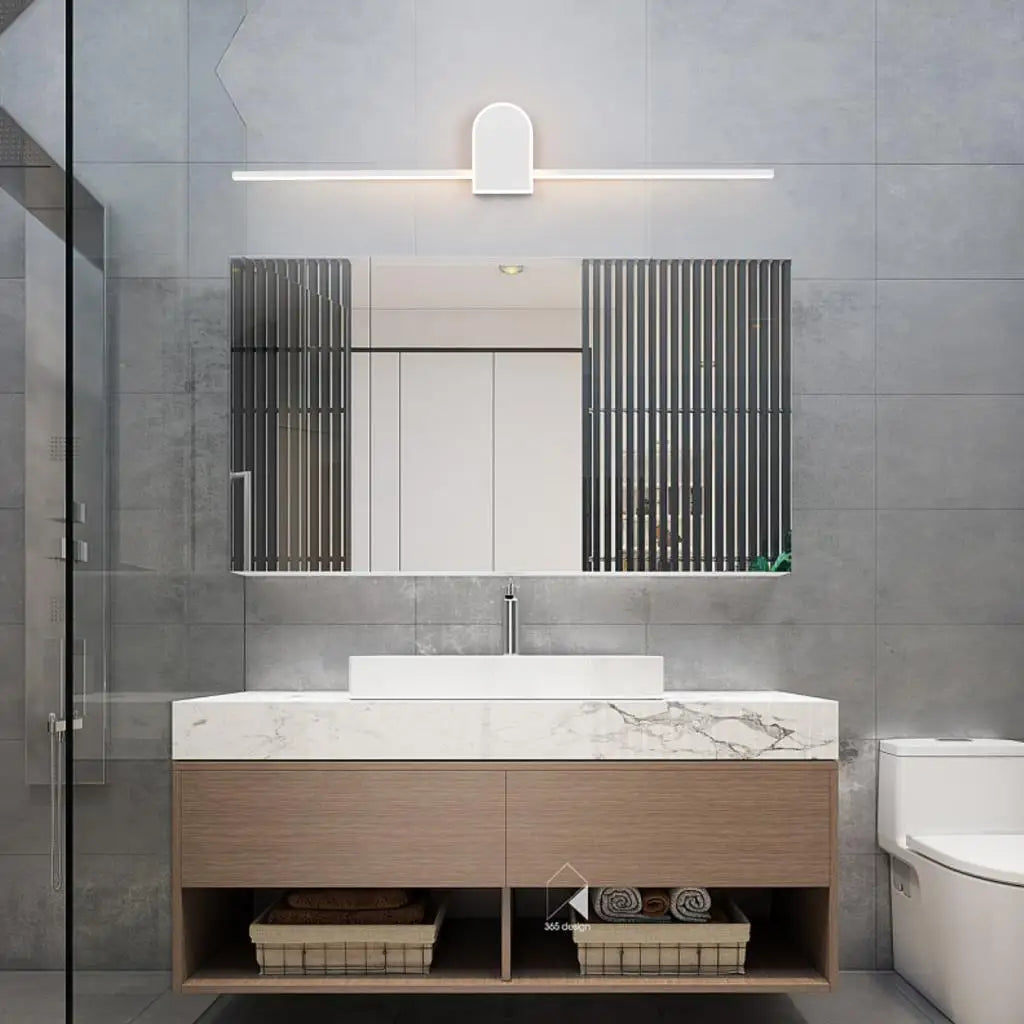 Nordic LED Mirror Light by - Modern Black/White Wall Sconce for Bathroom Mirror