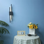 Modern Acrylic Pipe LED Wall Sconce Light for Room Decor, Black & Gold Iron Art