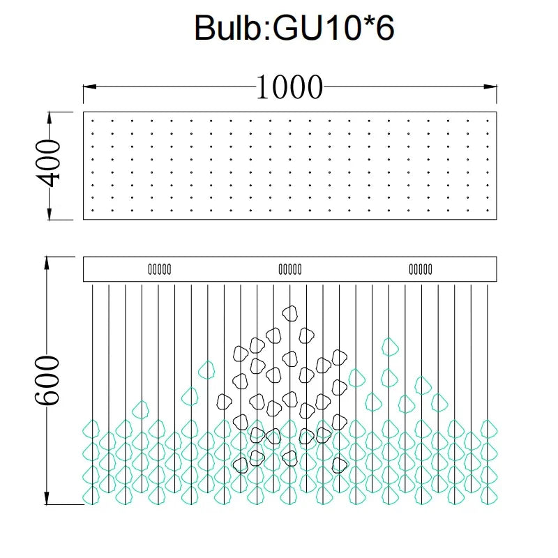 Stone Crystal LED Chandelier: Modern Luxury Lighting Fixture for Living Room Decor