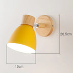 Wood Bedroom Wall Light Modern Macaron LED Sconce, Nordic Minimalist Design