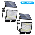 Solar Motion Sensor Flood Lights - Waterproof Outdoor LEDs, 3 Modes