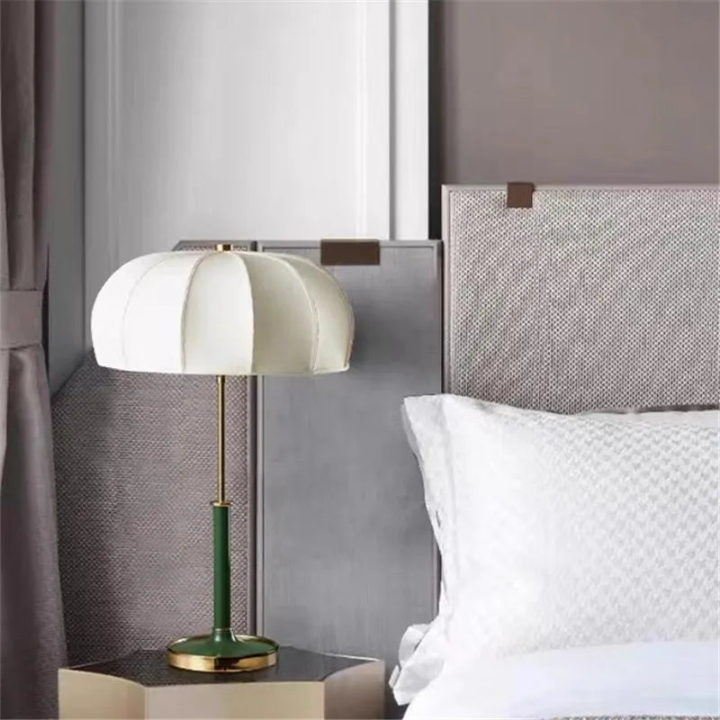 European Style Fabric Table Lamp for Living Room Bedroom Study E27 Bedside Light
