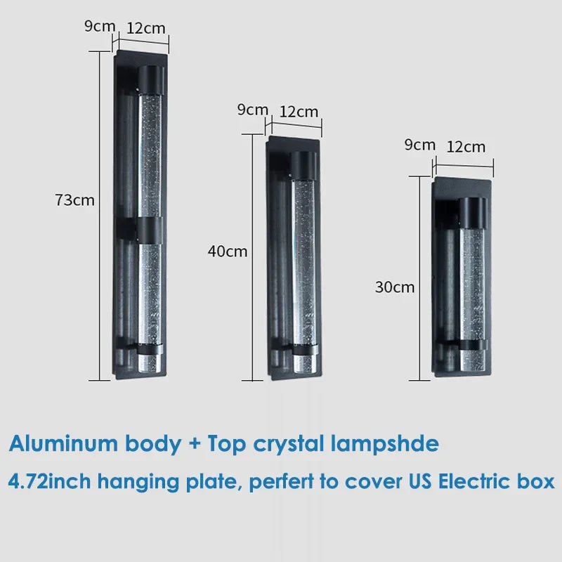 Crystal Bubble LED Wall Lamp: Stylish Exterior Lighting for Garden, Porch & Entryway
