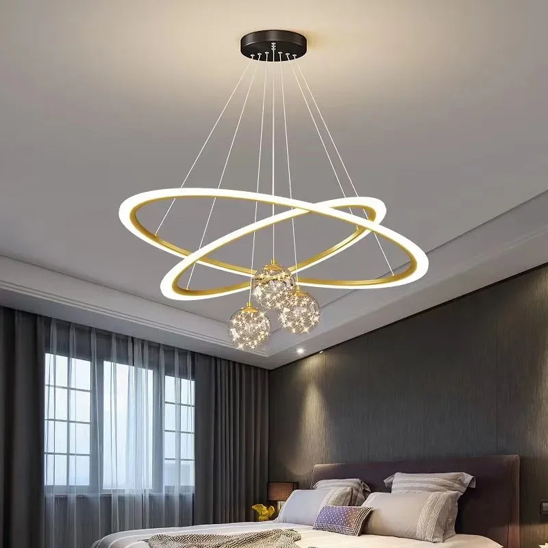 LED Circle Ring Ceiling Chandelier Pendant Lamp for Living Room, Bedroom, Kitchen