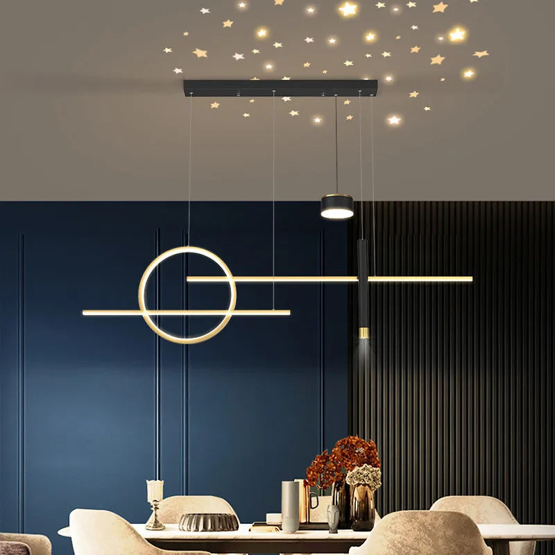 Starry Pendant Light: Modern Luxury Dining Chandelier for Creative Decor in 220V