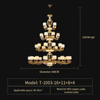 Jade Zinc Alloy Chandelier for Living Room, Restaurant, Hall - Elegant Chinese Design