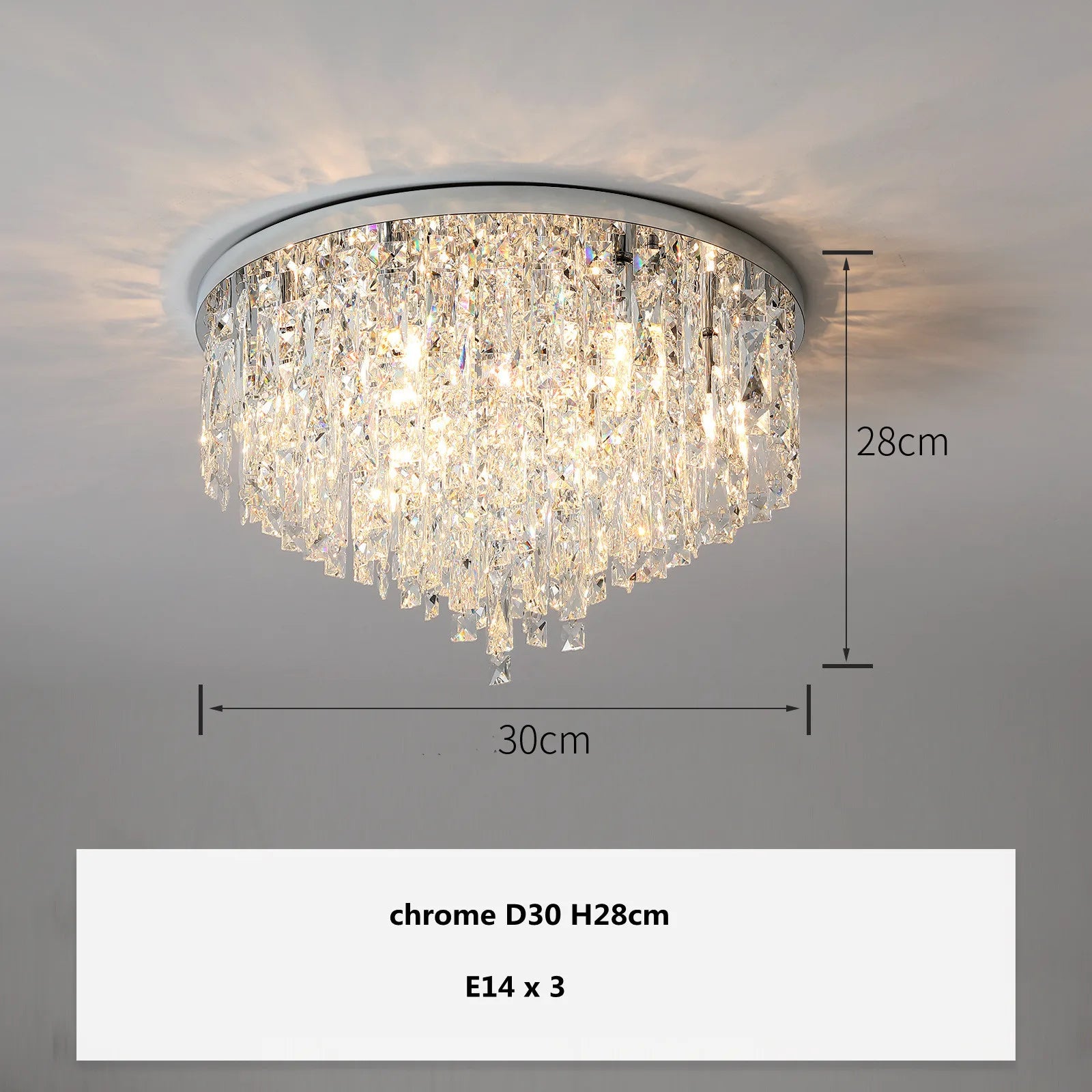 Modern Crystal LED Ceiling Chandelier Lighting Fixture