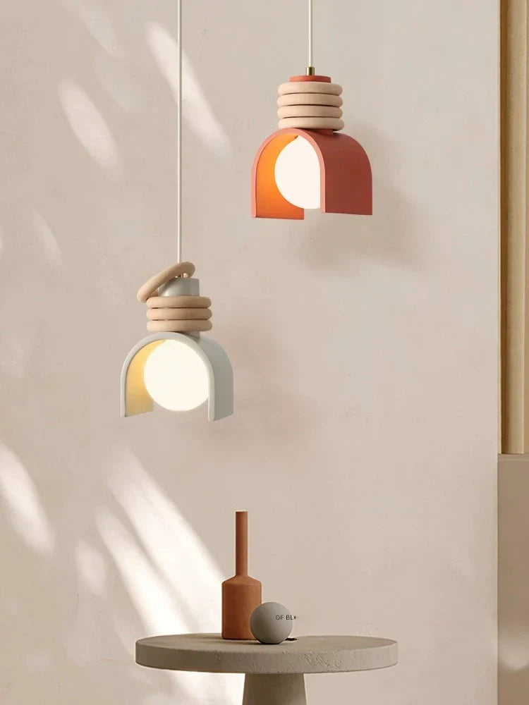 Resin LED Pendant Lamp: Elegant E27 Dropshipping for Bedroom, Dining Room