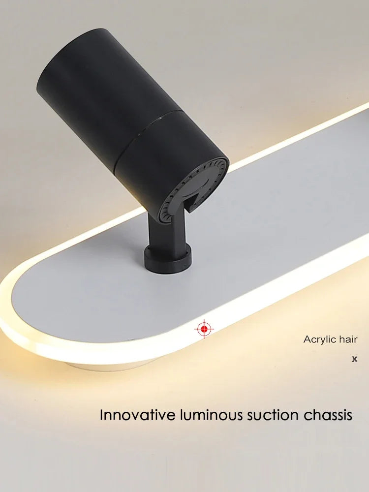 Modern LED Ceiling Lamps with Spotlight, Strip Acrylic Chandeliers Lights for Living Room