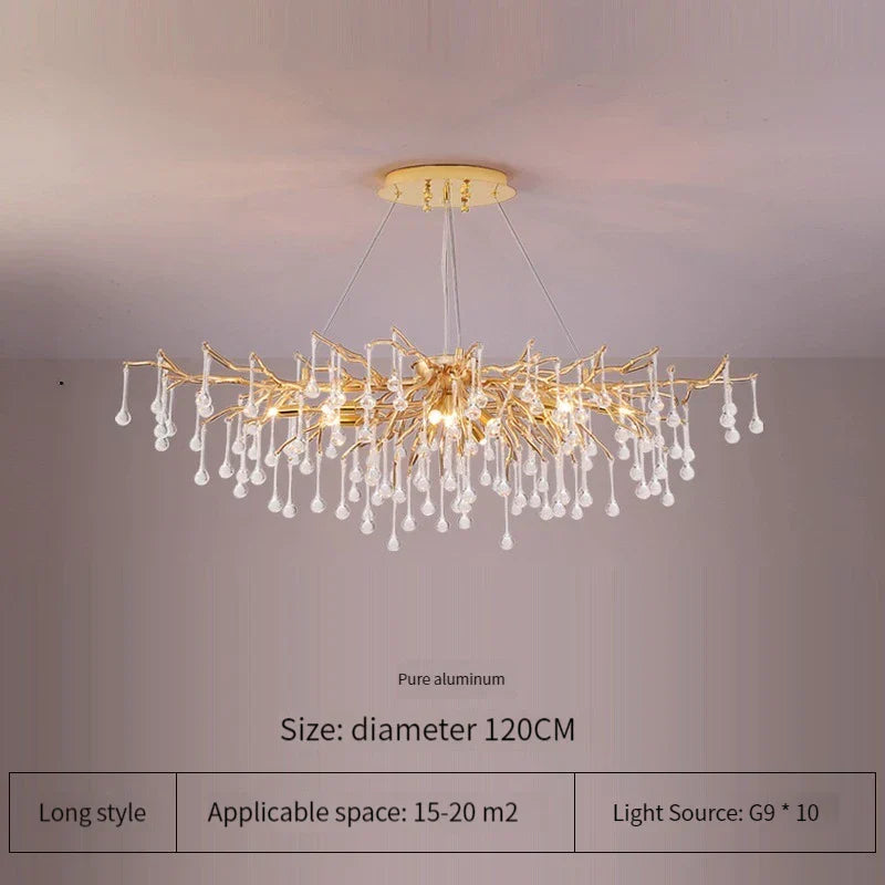 Elegant Gold Crystal Chandelier for Modern Luxury Living Spaces