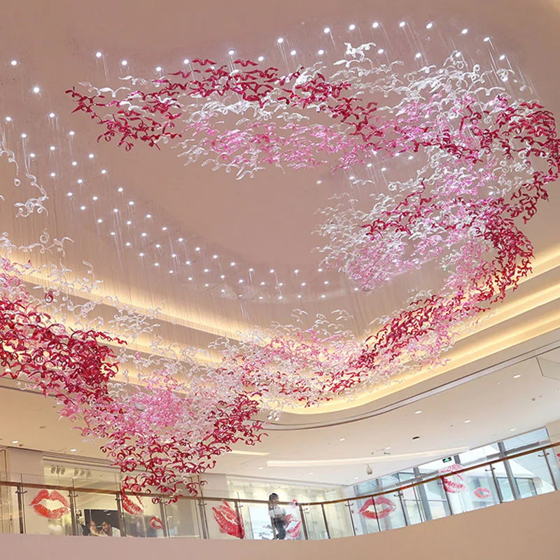 Luxury Glass Stair Chandelier for Villa & Hotel Lobby