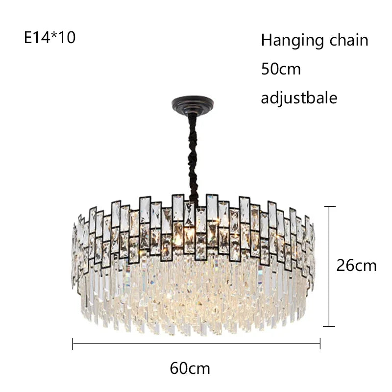 Modern Crystal Chandelier for High-End Living Room Decor Lighting
