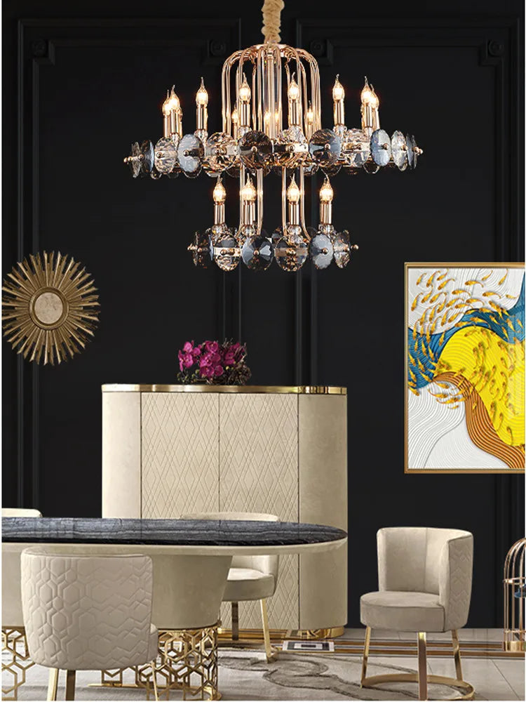 Crystal Living Room Chandelier: Luxury European Designer Lighting Fixtures