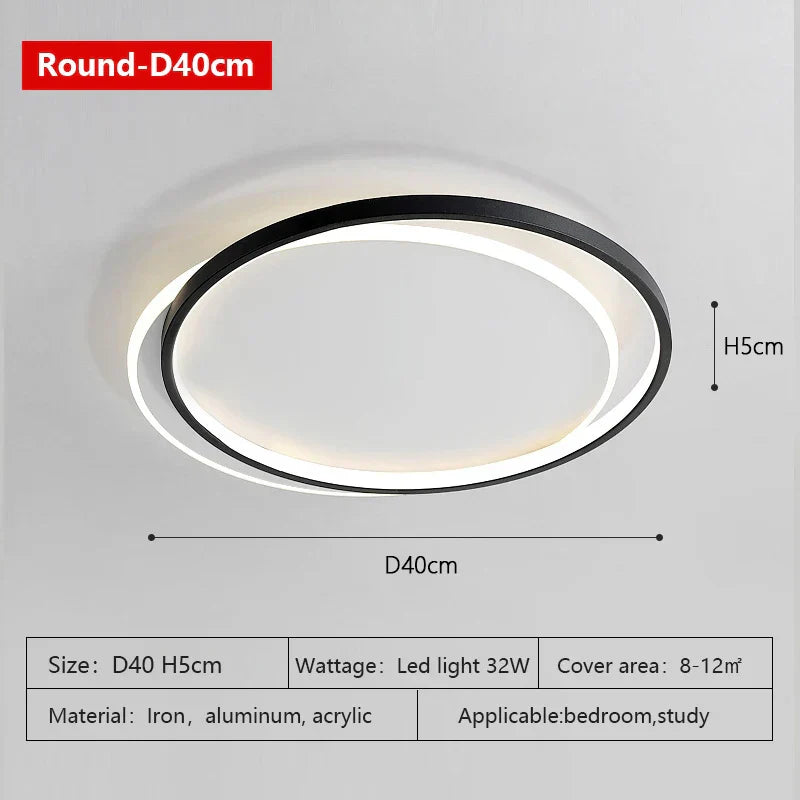 Nordic LED Ceiling Lamp for Living Room Bedroom Study Indoor Decor