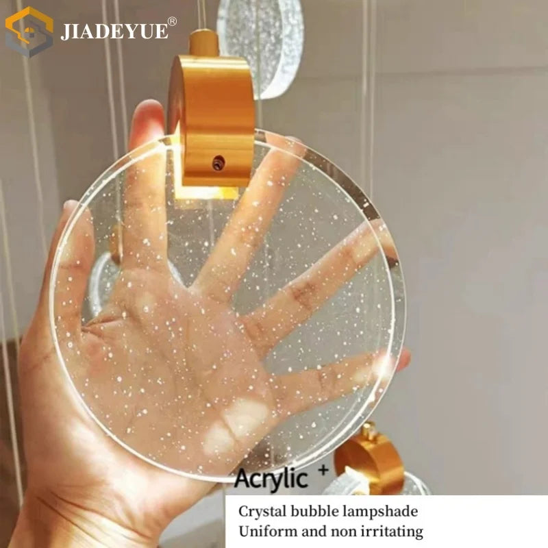 Crystal Spiral Chandelier LED Modern Minimalist Staircase Living Room Light