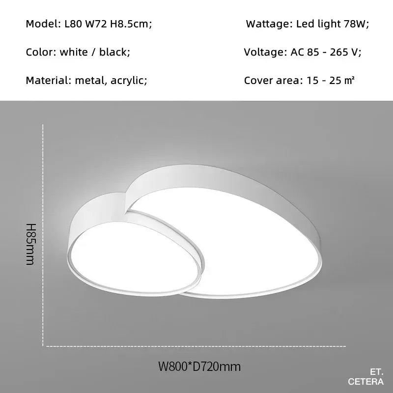 Smart LED Ceiling Lamp: Modern Round Dimmable Lights for Living Room and Bedroom