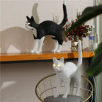 Resin Cat Table Lamp Nordic Animal Desk Light Fixture Art Decor Bedside LED