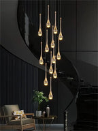 Modern Crystal Chandelier Golden Loft Hanging Light for Stylish Home Décor