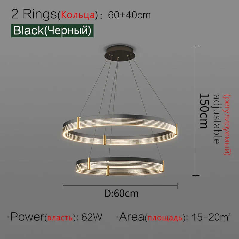 Simple Modern LED Chandelier - Luxury Nordic Design for Living Room, Bedroom, and Restaurant
