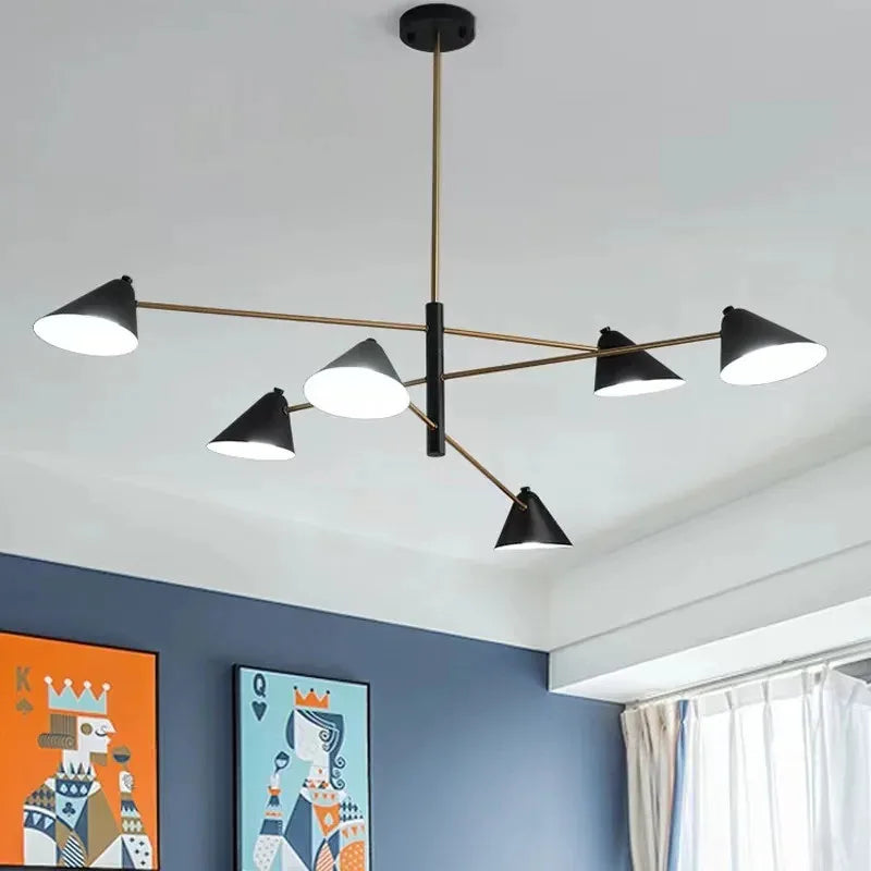 Cone Shade Chandelier: Minimalist Nordic Design for Living and Dining Rooms