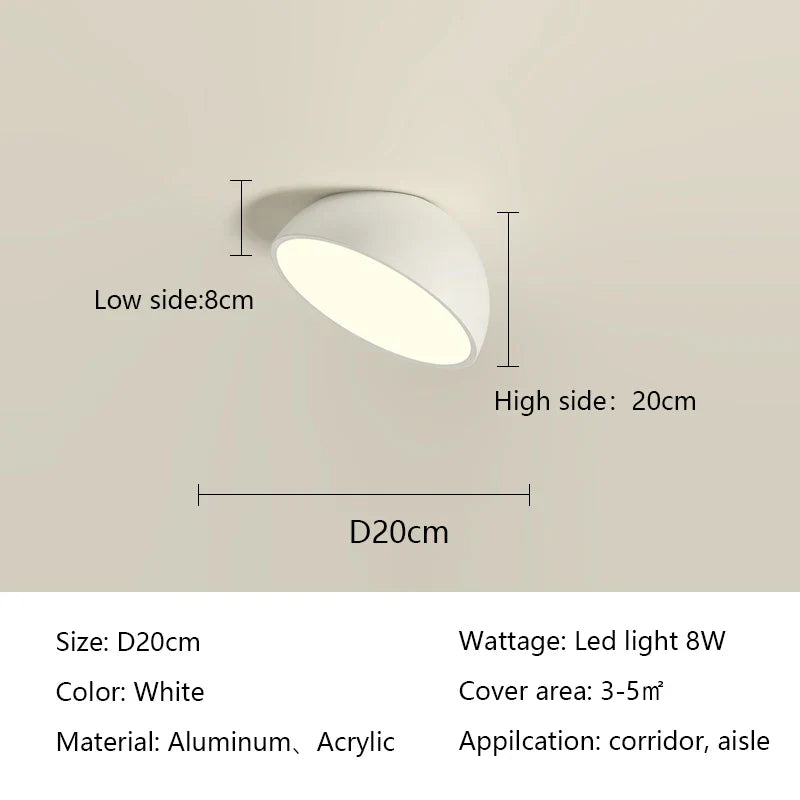 LED Semicircular Ceiling Light for Bedroom, Aisle, Balcony - Modern & Creative Lighting Fixtures