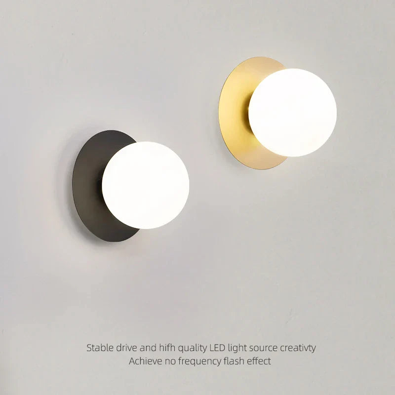 LED Glass Ball Wall Light: Modern Indoor LED Sconce for Home Interior Lighting