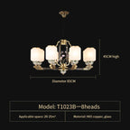 Chinese Jade Chandelier | Modern Duplex Villa Lighting