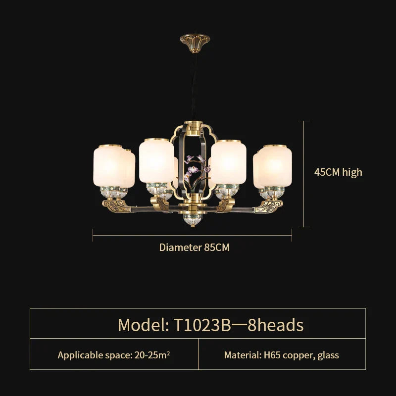 Chinese Jade Chandelier | Modern Duplex Villa Lighting