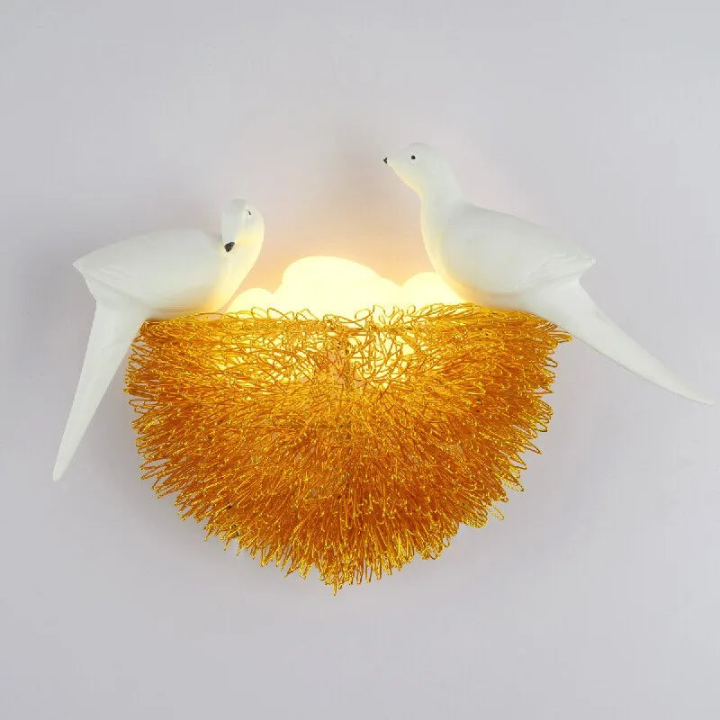 Bird Nest LED Wall Lamp for Children Bedroom, Study Room, Restaurant Decoration