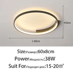 Modern Round LED Ceiling Light for Living Room Bedroom Dining Nordic Design