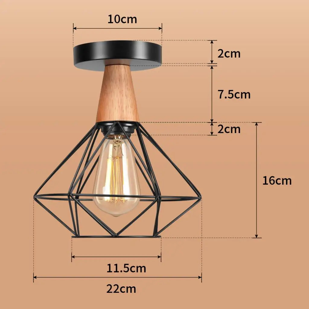 Industrial LED Ceiling Light: Modern Retro Loft Plafonniers for Living Room Kitchen Cage Home Decor