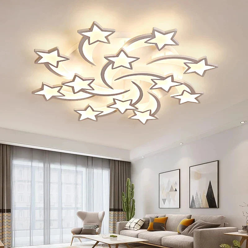 LED Acrylic Chandelier with Remote for Bedroom Dining Living Room Lighting