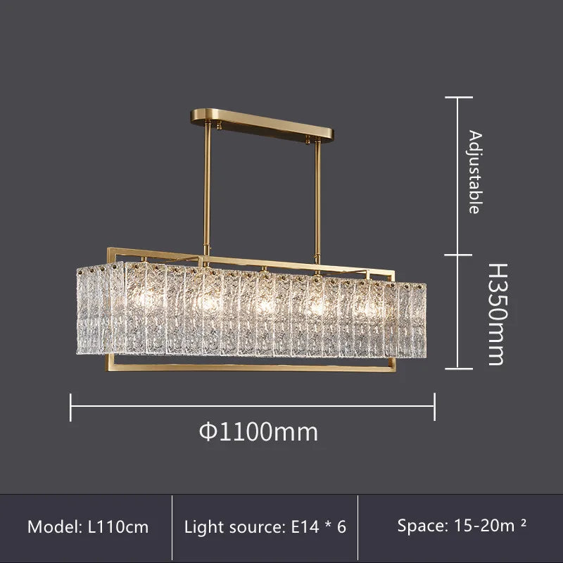 Luxury Water Ripple Glass Chandelier - LED Lighting Fixture for Home Decor