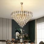 Crystal Chandelier: Elegant Small Duplex Living Room Loft Hotel Lobby Staircase Lighting