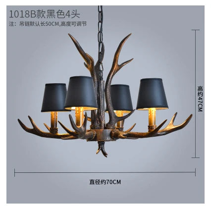 Antler Chandelier: Country Rustic Vintage Loft Lighting for Bedroom, Dining Room & Restaurant