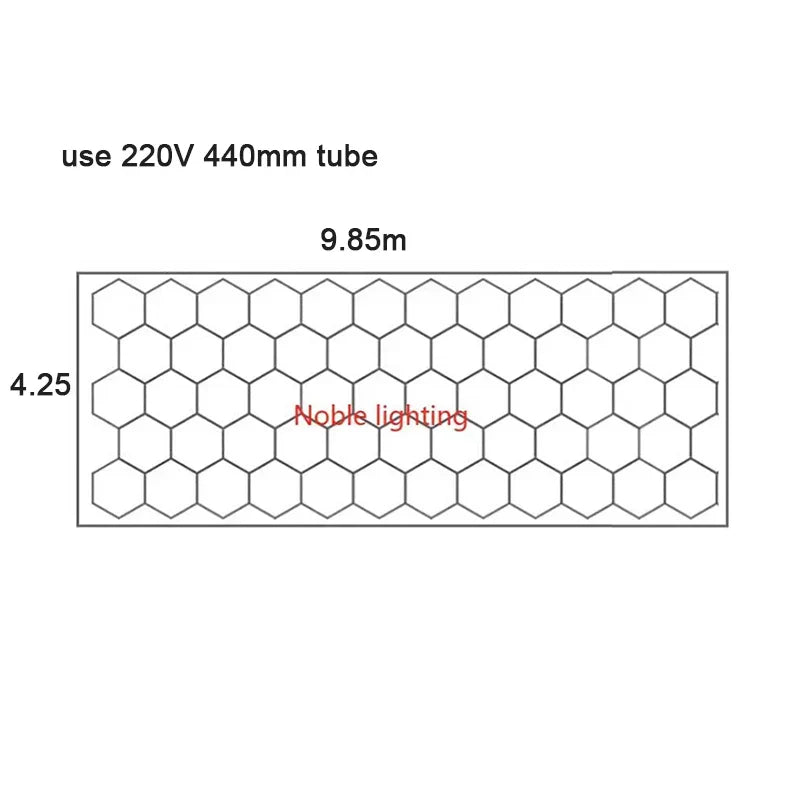 Honeycomb LED Car Detailing Ceiling Light - Customized Hexagon Design for Showroom