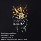 Crystal Pendant Chandelier Luxury LED Lighting Branch Design for Living and Dining Rooms