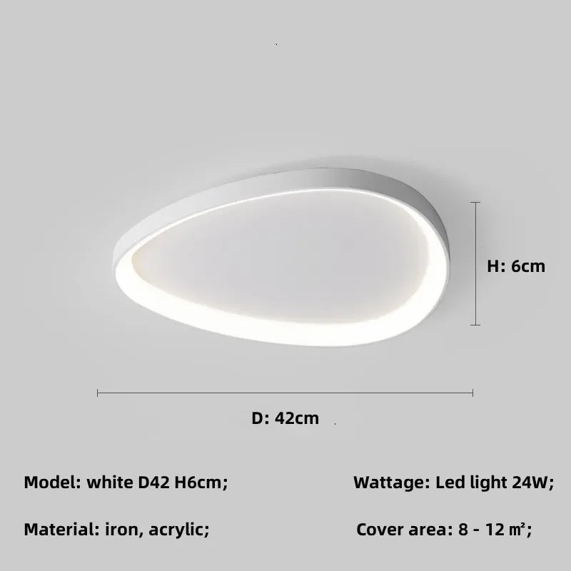 Nordic LED Ceiling Chandelier, Dimmable Black Stone Design for Living Room and Bedroom