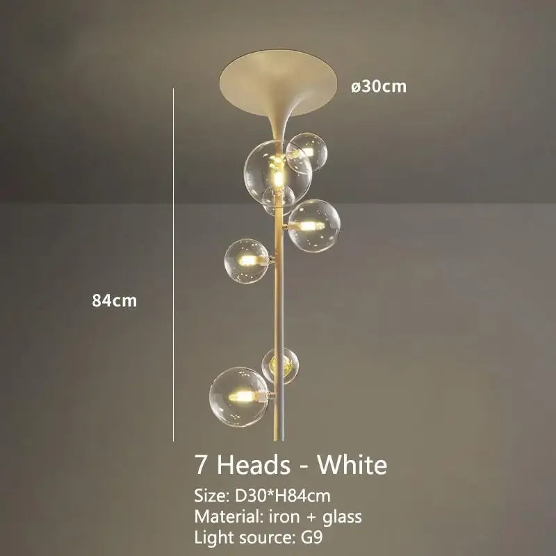 LED Bubble Chandelier Clear Glass Ball Pendant Lamp for Dining Room & Bar