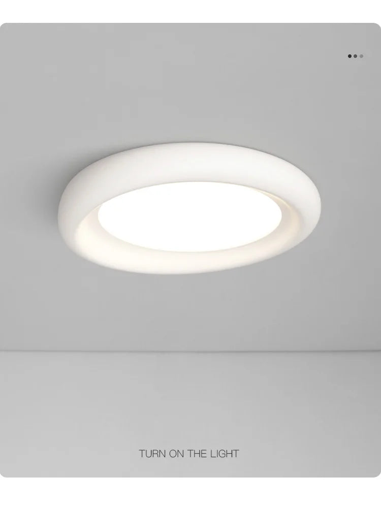 Cream LED Ceiling Lamp for Girl's Room - Modern Minimalist Master Bedroom Lighting