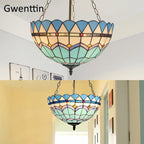 Tiffany Stained Glass Pendant Light Chandelier LED Fixture for Home Deco