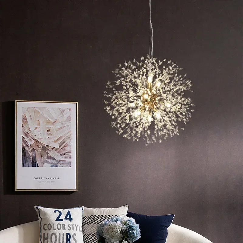Modern Crystal Dandelion Chandelier Pendant Lamp for Stylish Home Decor