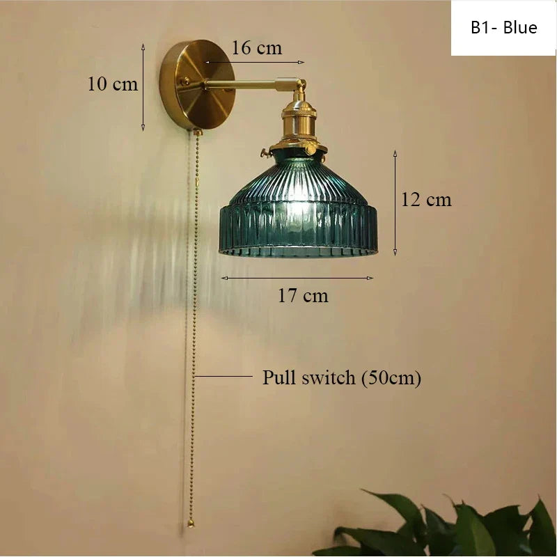Glass Shade LED Wall Lamp for Luxury Living Room Decor