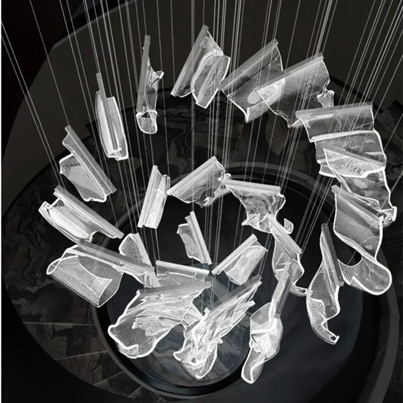 Modern Acrylic Leaf Dimmable LED Chandelier for Luxury Home Decor