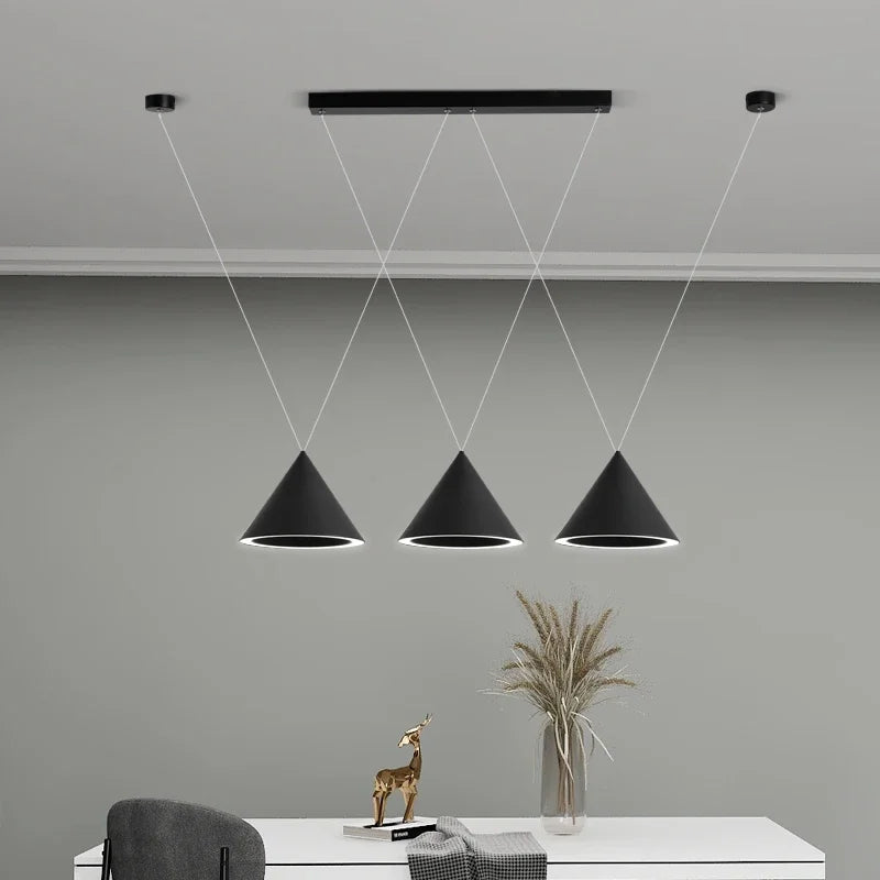 Modern Black & White Pendant Lamps for Kitchen, Living, Dining Room, Bar - LED Hanging Fixture