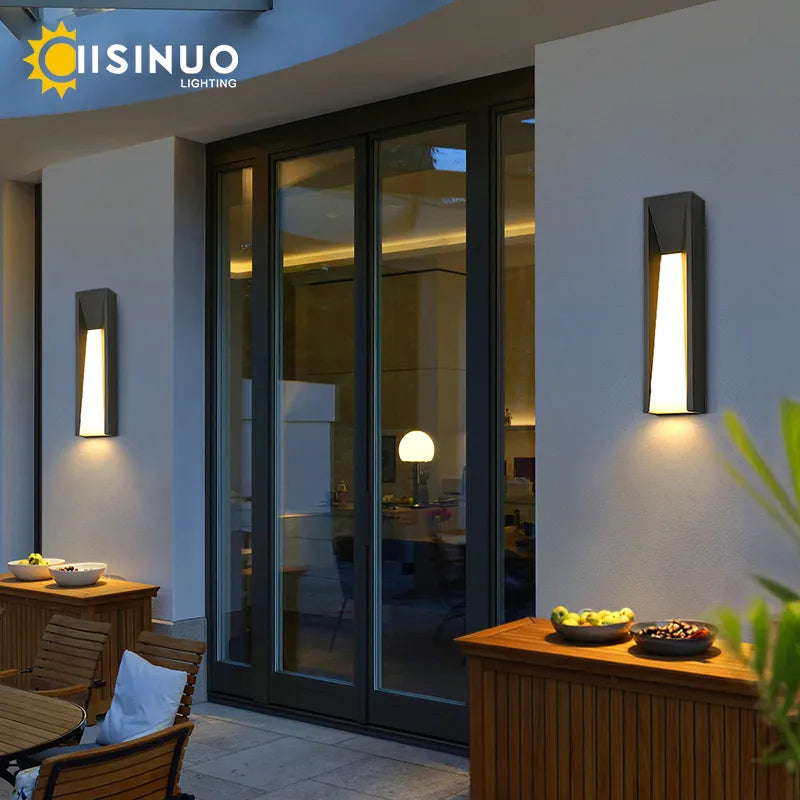 LED Black Outdoor Wall Lamp for Patio Entryway and Garden Lighting