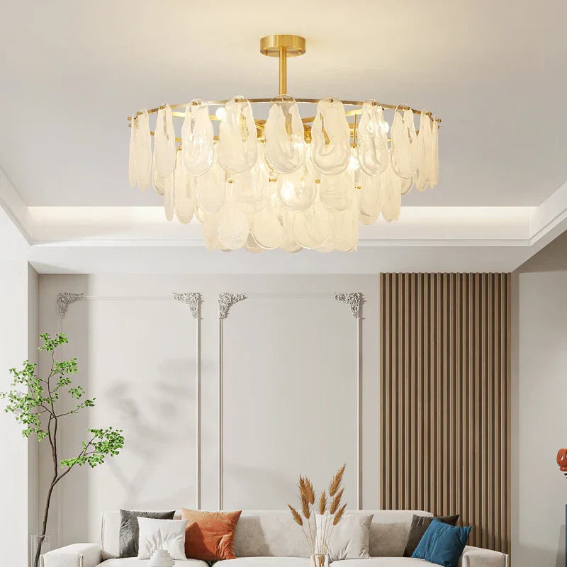 Crystal Chandelier: Modern Brass Luxury for Living Room & Bedroom