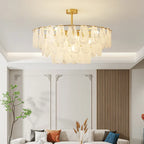 Crystal Chandelier: Modern Brass Luxury for Living Room & Bedroom