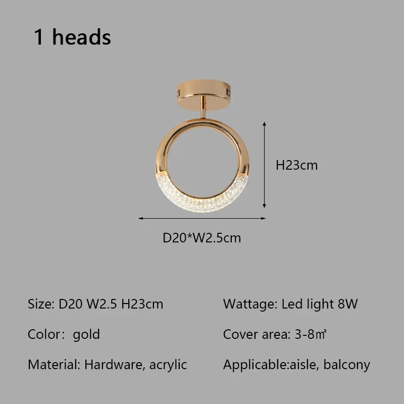 Circle Ring LED Ceiling Light - Modern Minimalist Luxury Acrylic Bedroom Lighting Fixtures